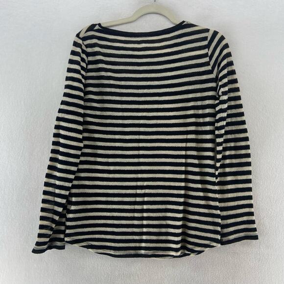 Majestic Filatures Deluxe Teeshirt Stripe Long Sleeve Top Size 3 US Medium - Picture 3 of 6